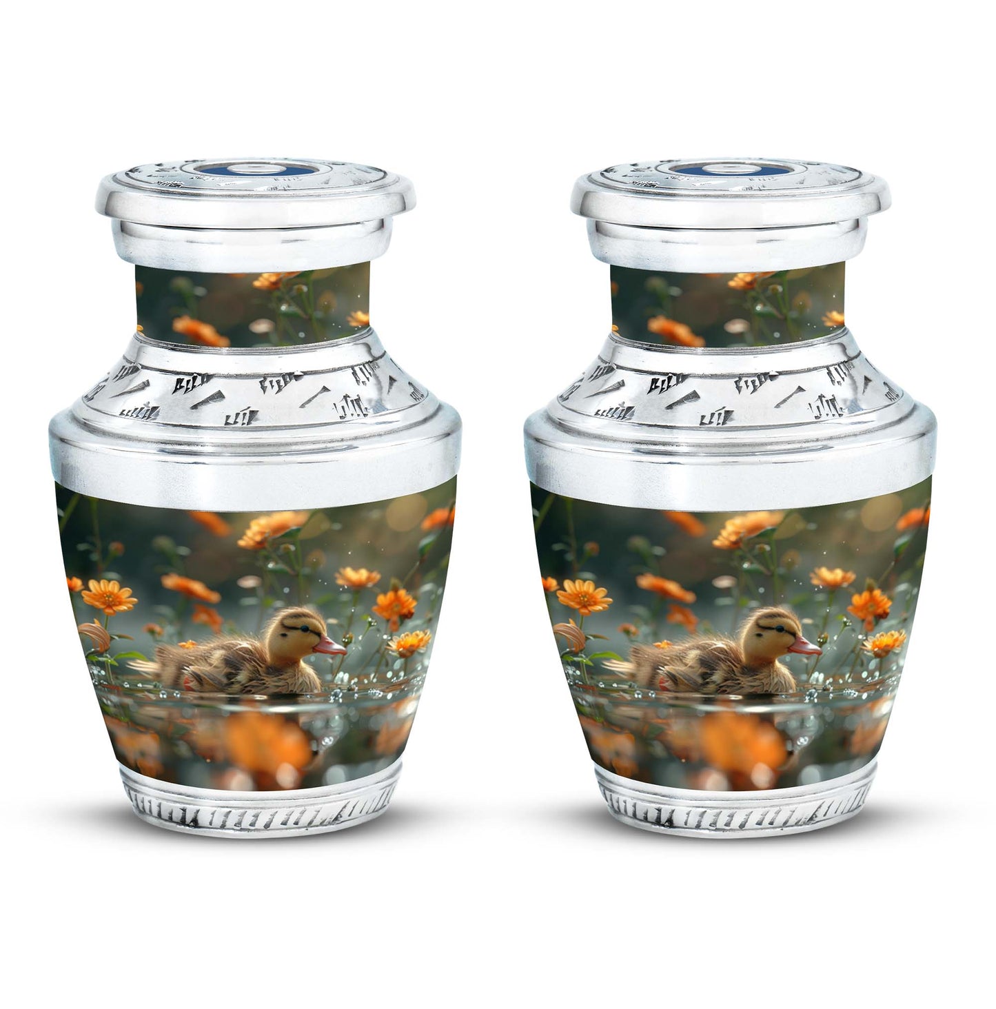 Personalized Flower Memorial Urn for Women - 10-inch, 200 cu in - Yatskia