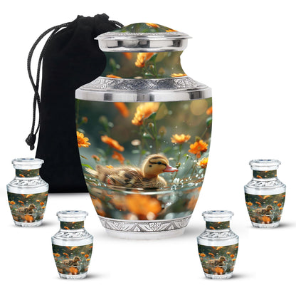 Personalized Flower Memorial Urn for Women - 10-inch, 200 cu in - Yatskia