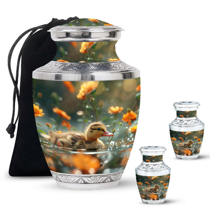 Personalized Flower Memorial Urn for Women - 10-inch, 200 cu in - Yatskia