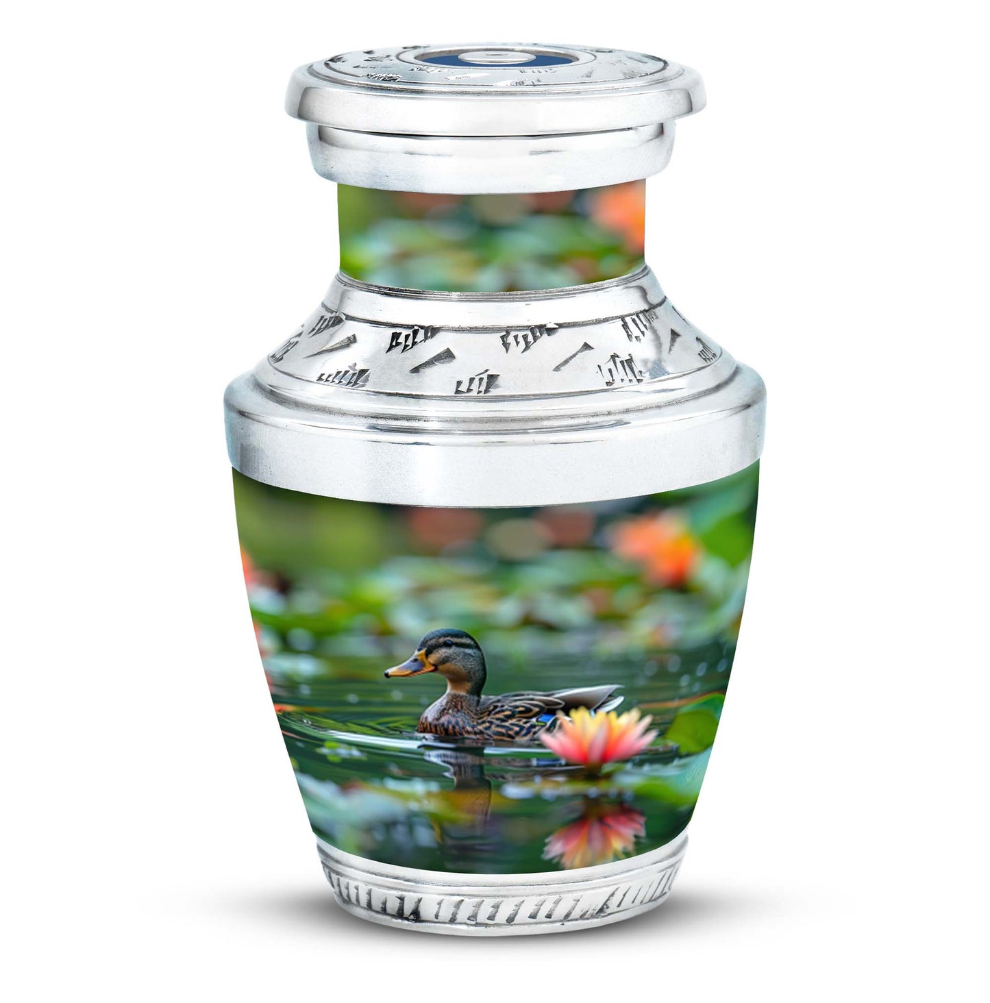 Green Personalized Bird Cremation Urn for Men & Women - 10-inch, 200 cu in - Yatskia