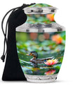 Duck Funeral Urn For Ashes - Green Cremation Urn For Men & Women