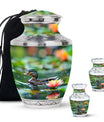 Duck Funeral Urn For Ashes - Green Cremation Urn For Men & Women