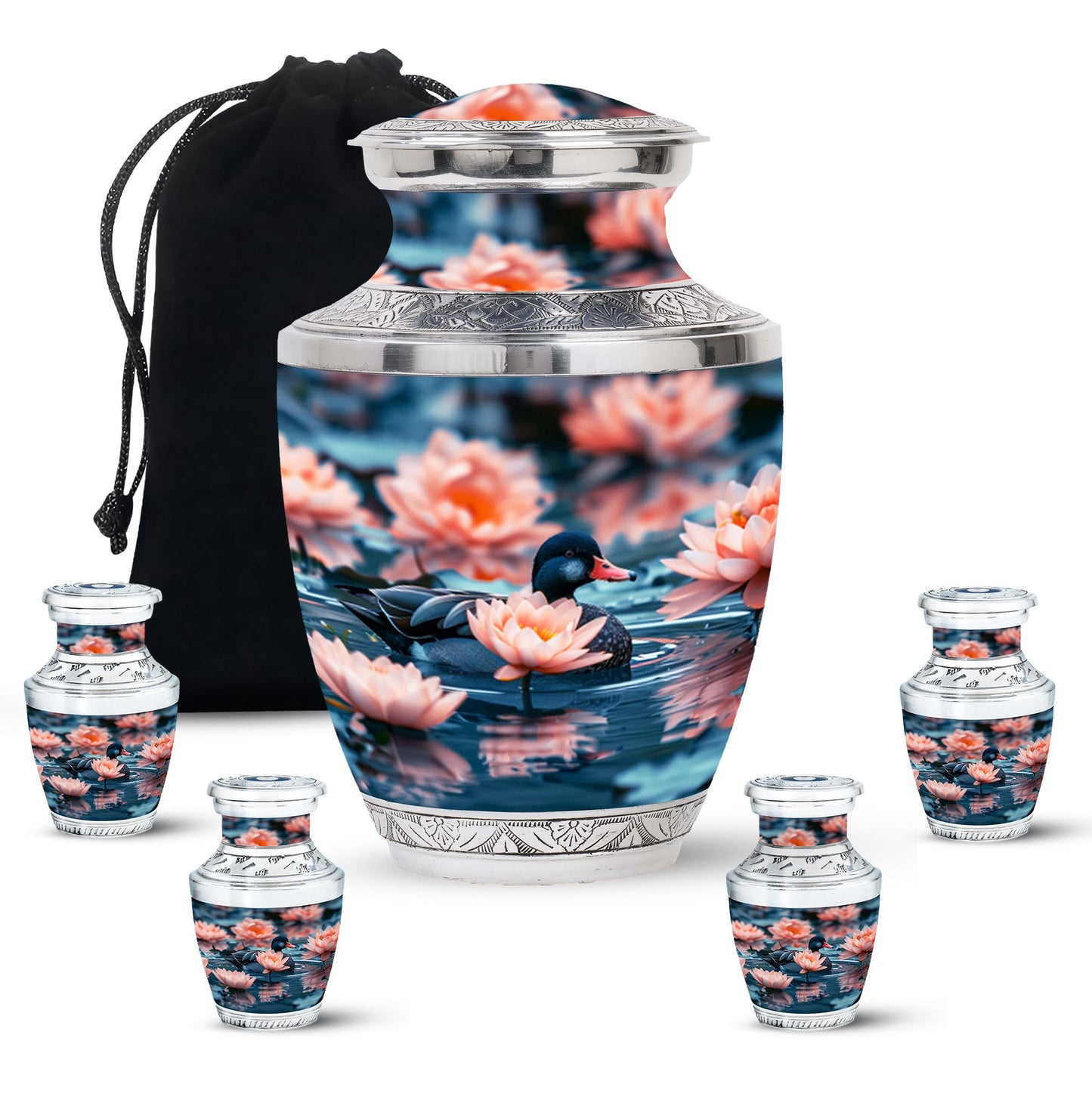 Personalized Flower Cremation Urn for Human Ashes - 10-inch, 200 cu in - Yatskia