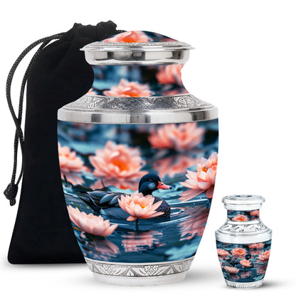 Personalized Flower Cremation Urn for Human Ashes - 10-inch, 200 cu in - Yatskia