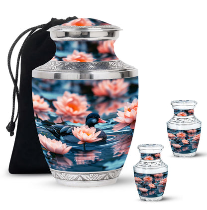 Personalized Flower Cremation Urn for Human Ashes - 10-inch, 200 cu in - Yatskia