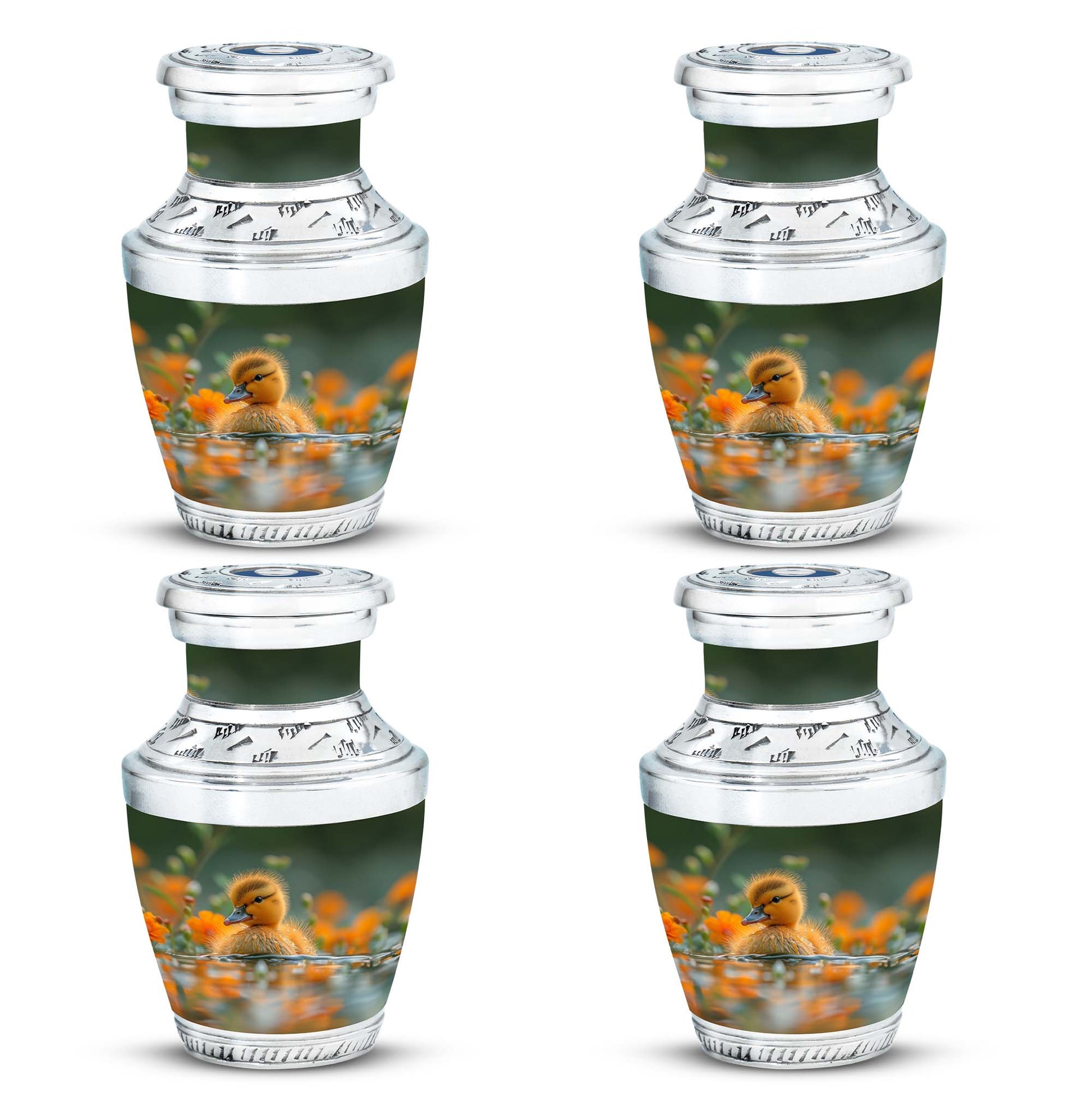 Golden Duckling Memorial Urn Set - Duck Cremation Urn For Ashes