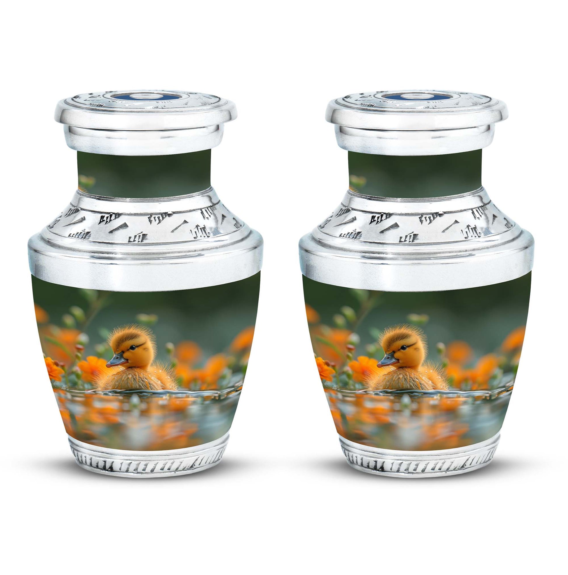 Golden Duckling Memorial Urn Set - Duck Cremation Urn For Ashes