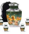 Golden Duckling Memorial Urn Set - Duck Cremation Urn For Ashes
