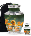 Golden Duckling Memorial Urn Set - Duck Cremation Urn For Ashes