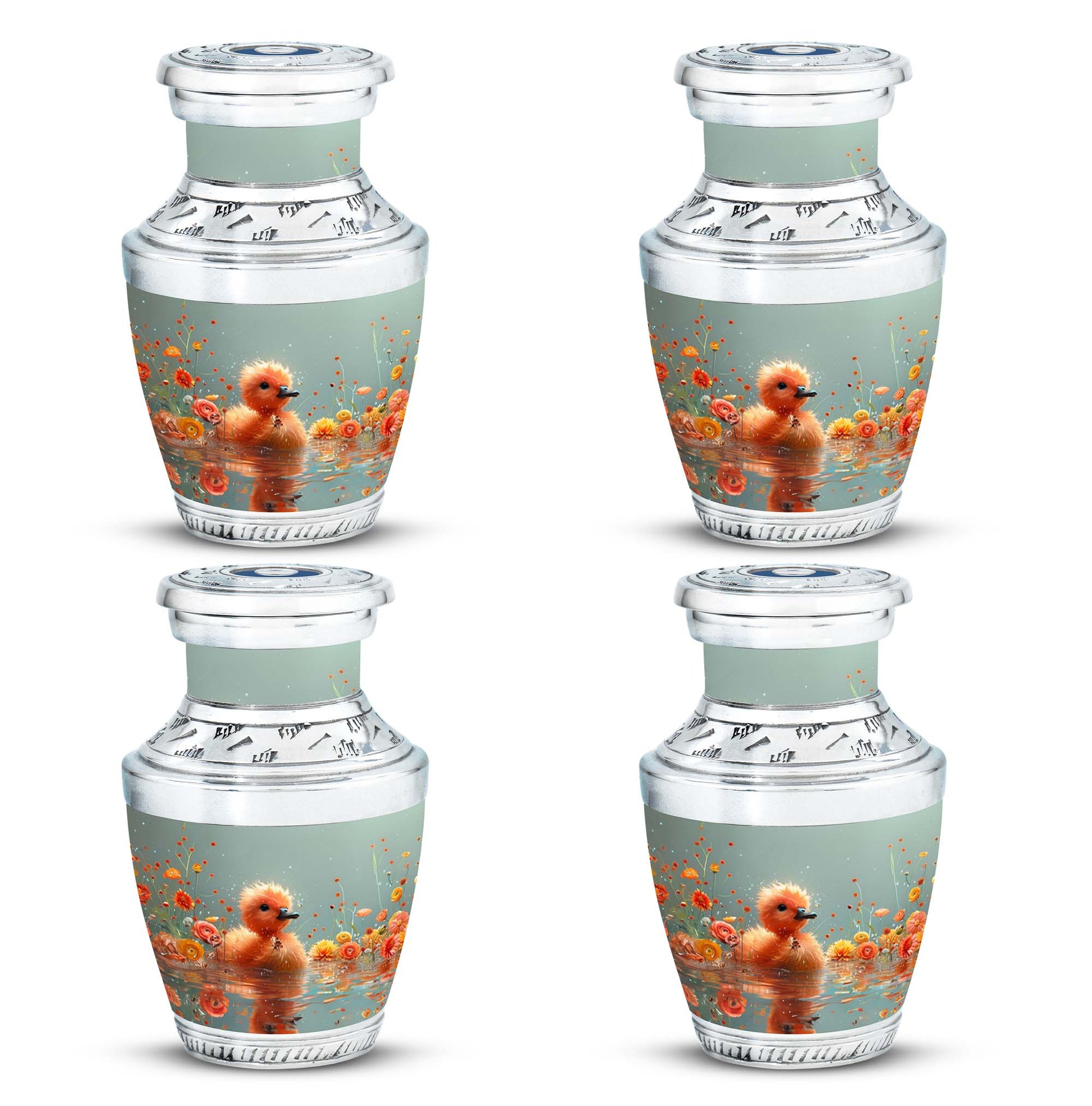 Baby Duck Memorial Urn Combo Set - Large And Keepsake Ashes Urn