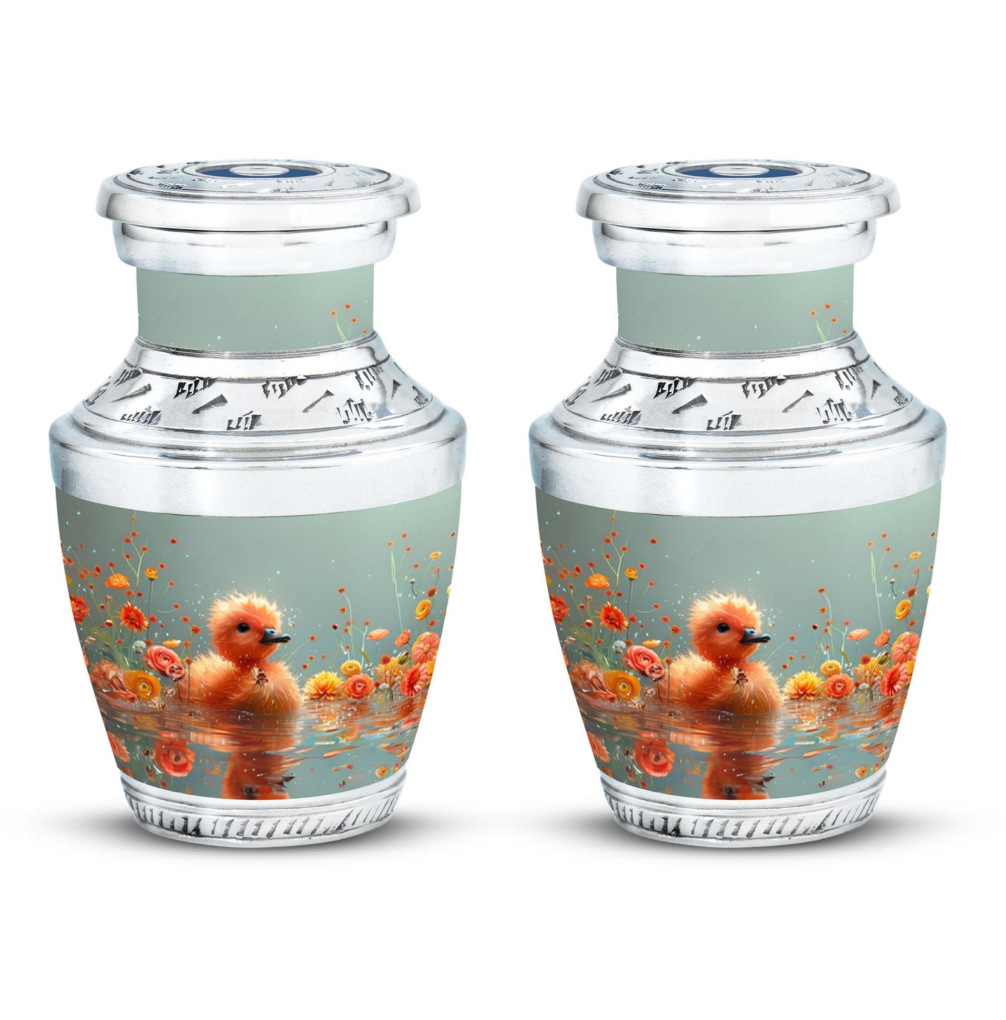 Personalized Flower Keepsake Urn for Human Ashes - 10-inch, 200 cu in - Yatskia