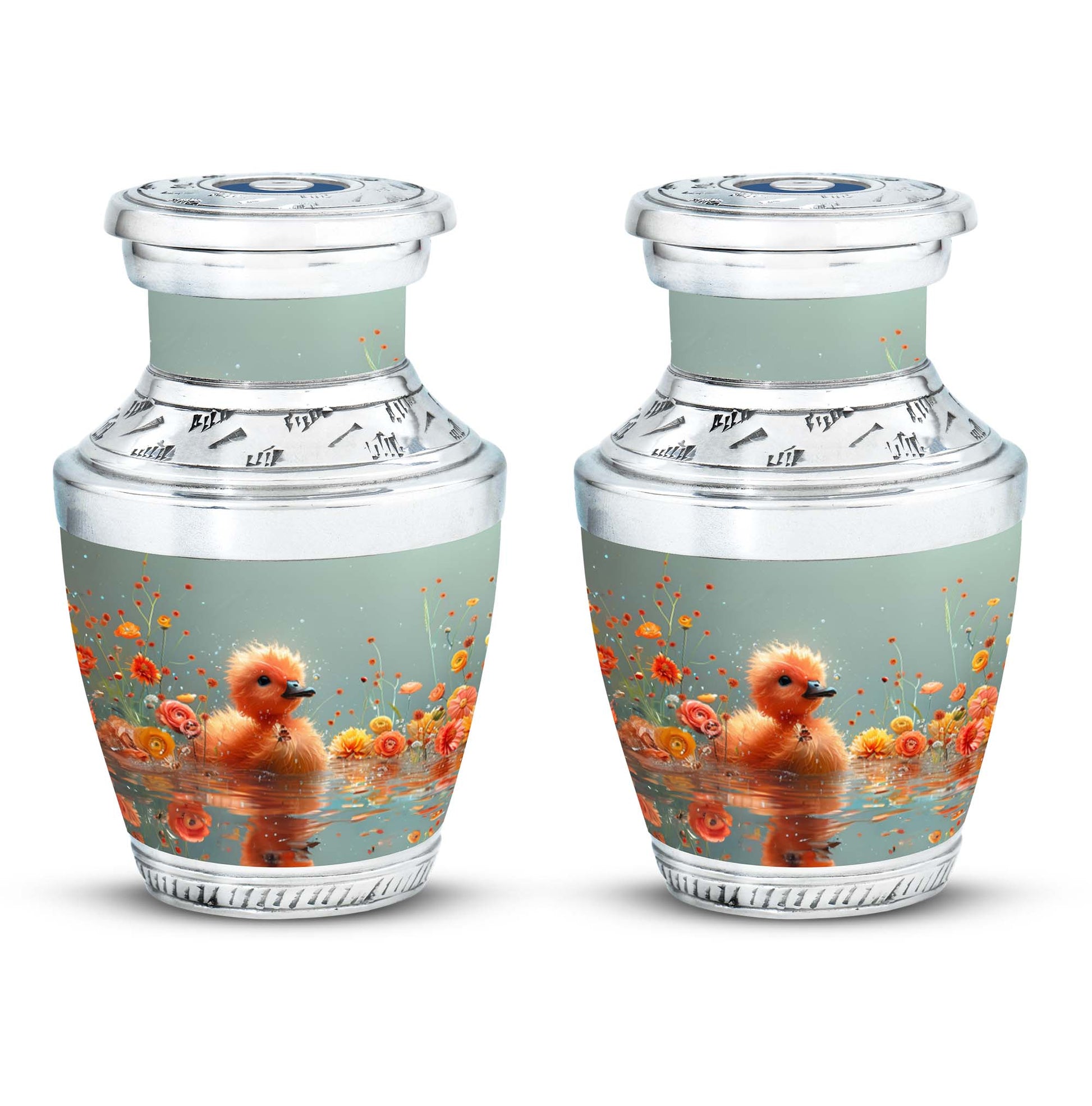Baby Duck Memorial Urn Combo Set - Large And Keepsake Ashes Urn