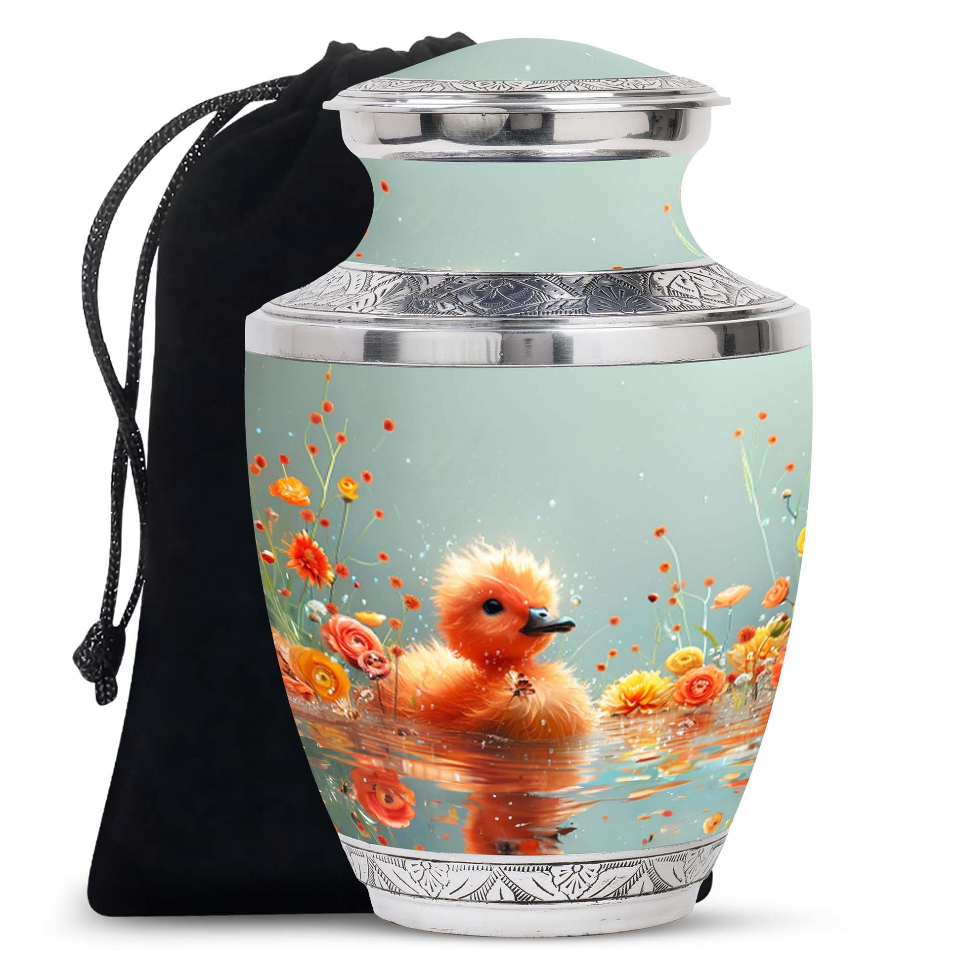 Baby Duck Memorial Urn Combo Set - Large And Keepsake Ashes Urn