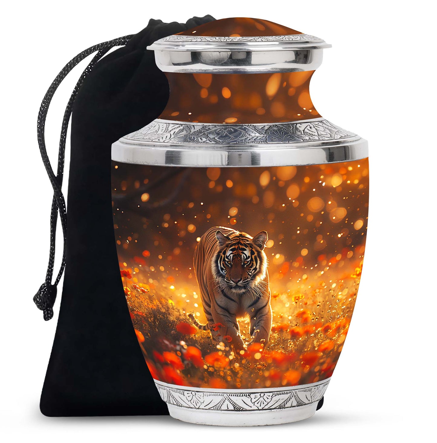 Personalized Tiger Cremation Urn for Human Ashes - 10-inch, 200 cu in - Yatskia