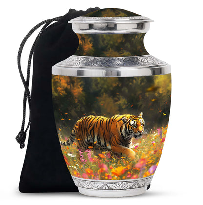 Personalized Tiger Keepsake Urn for Human Ashes - 10-inch, 200 cu in - Yatskia