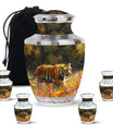 Bengal Tiger Urn Combo Set  - Large & Keepsake Urn Set For Funeral