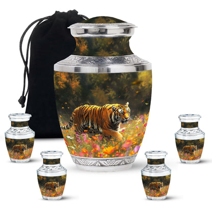 Personalized Tiger Keepsake Urn for Human Ashes - 10-inch, 200 cu in - Yatskia