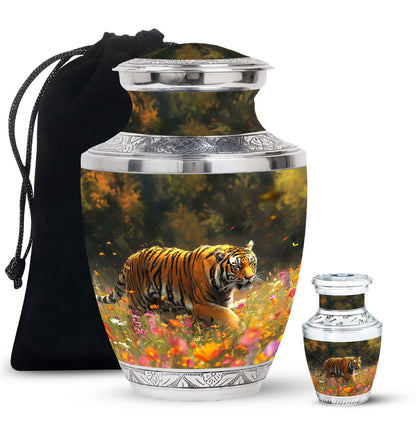 Personalized Tiger Keepsake Urn for Human Ashes - 10-inch, 200 cu in - Yatskia