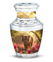 Tiger Memorial Urn For Ashes - Pink Flowers Garden Cremation Urn