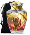 Tiger Memorial Urn For Ashes - Pink Flowers Garden Cremation Urn