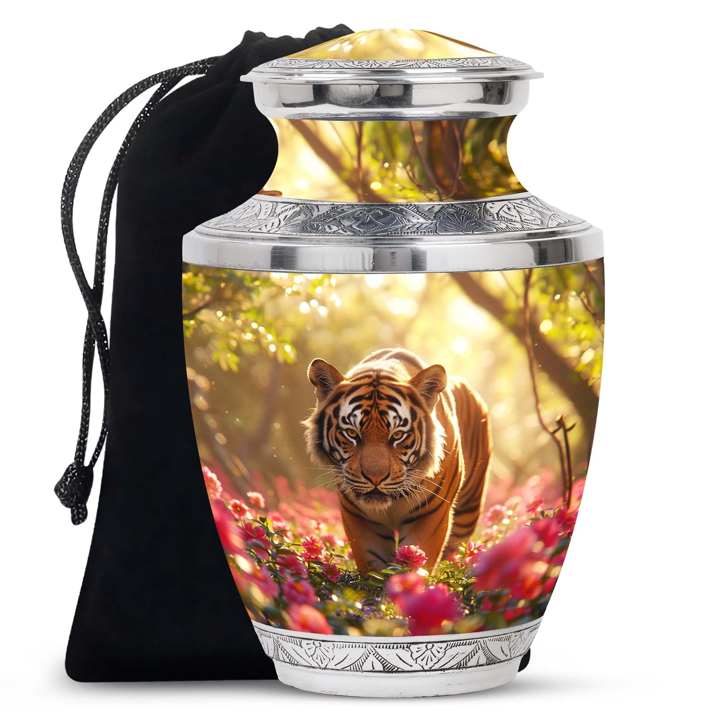 Personalized Tiger Cremation Urn for Human Ashes - 10-inch, 200 cu in - Yatskia