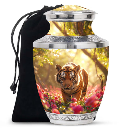 Personalized Tiger Cremation Urn for Human Ashes - 10-inch, 200 cu in - Yatskia