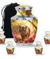 Tiger Memorial Urn For Ashes - Pink Flowers Garden Cremation Urn