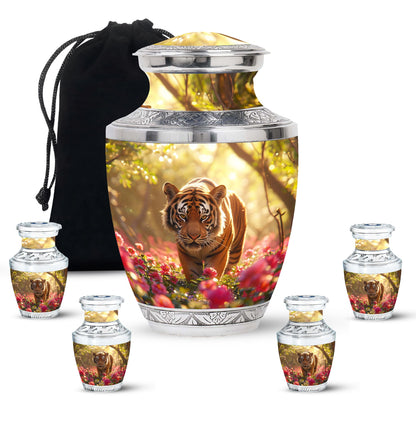Personalized Tiger Cremation Urn for Human Ashes - 10-inch, 200 cu in - Yatskia