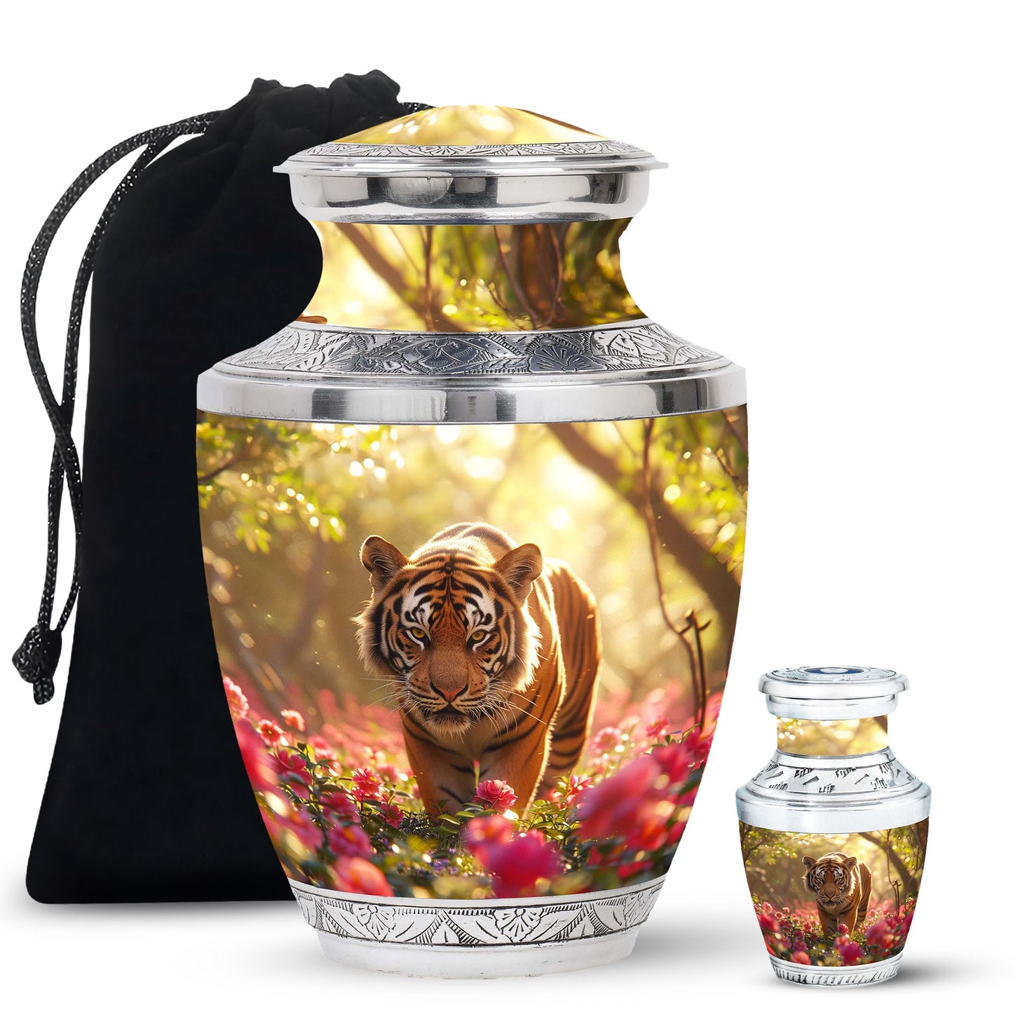 Personalized Tiger Cremation Urn for Human Ashes - 10-inch, 200 cu in - Yatskia