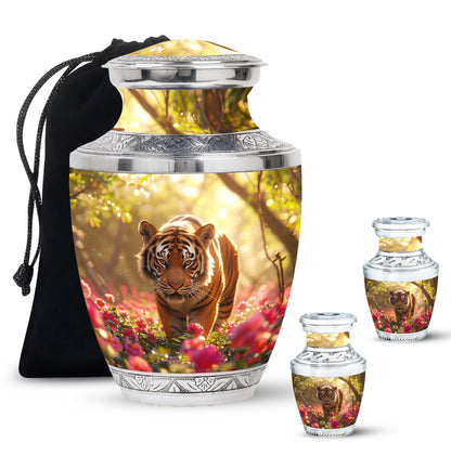 Personalized Tiger Cremation Urn for Human Ashes - 10-inch, 200 cu in - Yatskia