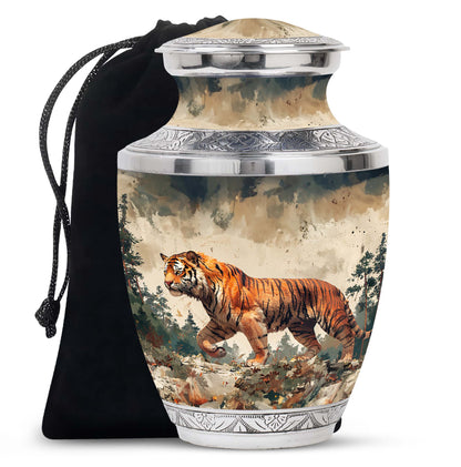 Personalized Tiger Cremation Urn for Adults - 10-inch, 200 cu in - Yatskia