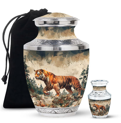 Personalized Tiger Cremation Urn for Adults - 10-inch, 200 cu in - Yatskia