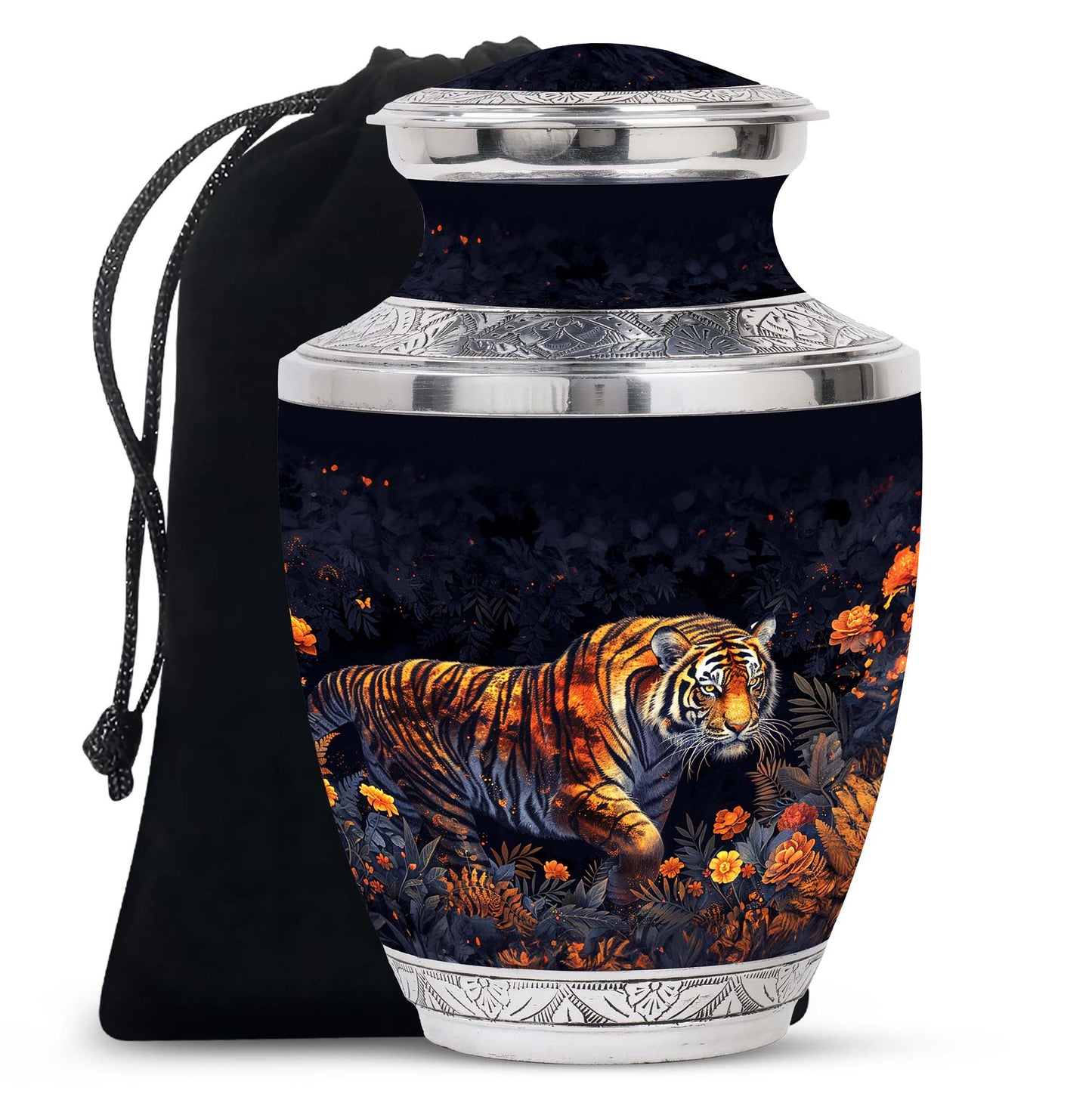 Personalized Tiger Cremation Urn for Human Ashes - 10-inch, 200 cu in - Yatskia