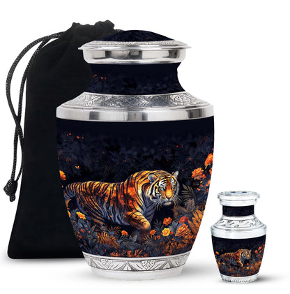Personalized Tiger Cremation Urn for Human Ashes - 10-inch, 200 cu in - Yatskia