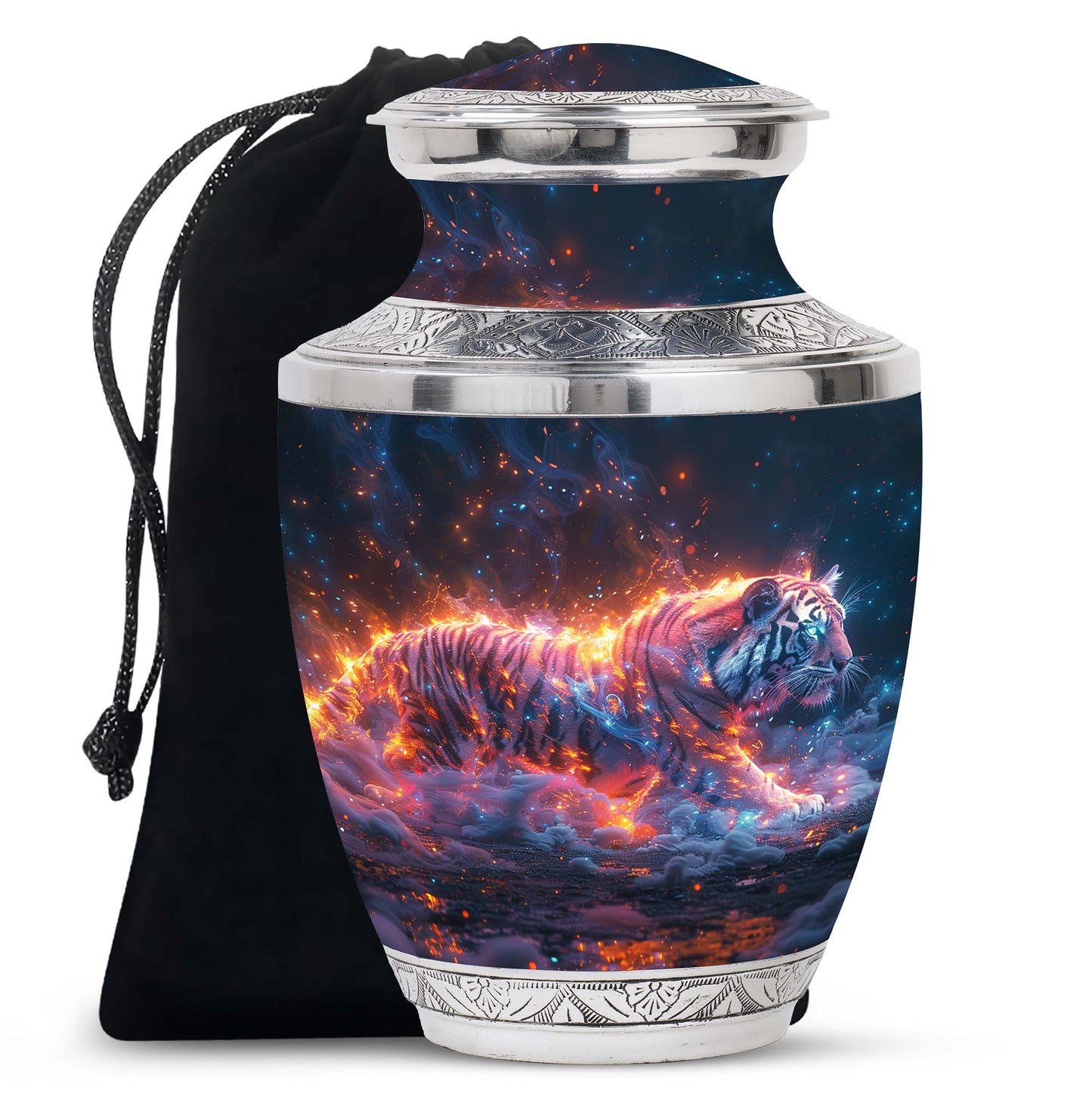 Personalized Tiger Cremation Urn for Adult - 10-inch, 200 cu in - Yatskia