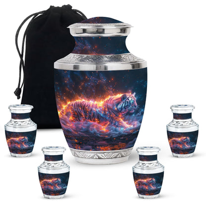 Personalized Tiger Cremation Urn for Adult - 10-inch, 200 cu in - Yatskia