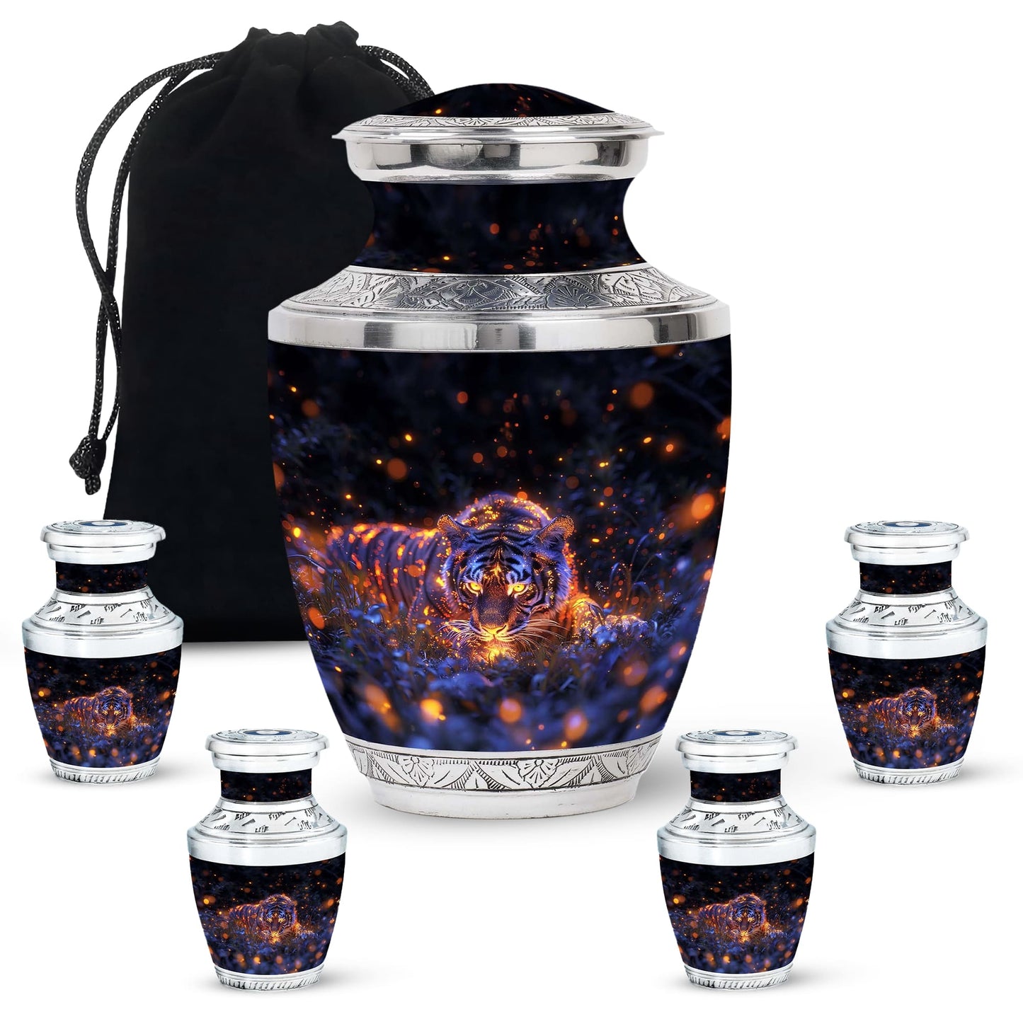 Personalized Tiger Cremation Urn for Mom - 10-inch, 200 cu in - Yatskia