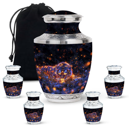 Personalized Tiger Cremation Urn for Mom - 10-inch, 200 cu in - Yatskia