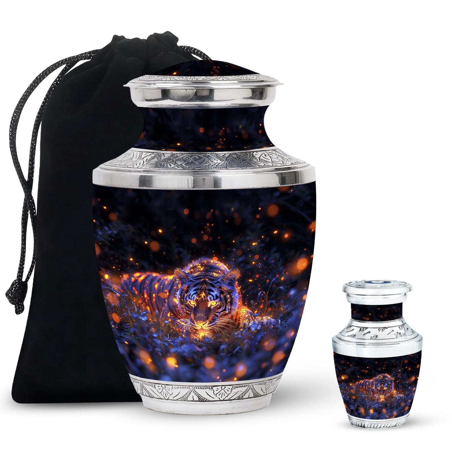 Personalized Tiger Cremation Urn for Mom - 10-inch, 200 cu in - Yatskia