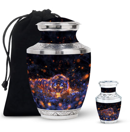 Personalized Tiger Cremation Urn for Mom - 10-inch, 200 cu in - Yatskia