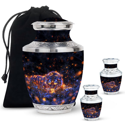 Personalized Tiger Cremation Urn for Mom - 10-inch, 200 cu in - Yatskia