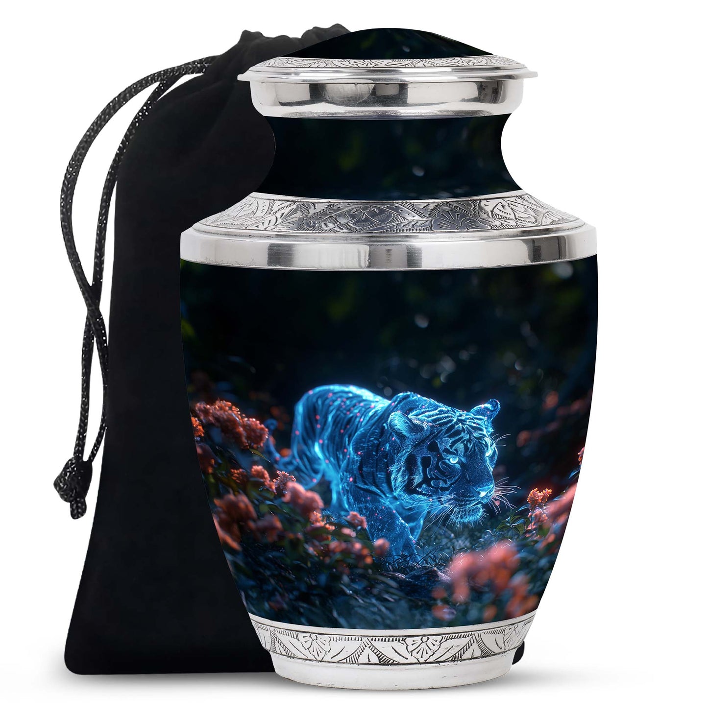 Personalized Tiger Keepsake Urn for Human Ashes - 10-inch, 200 cu in - Yatskia