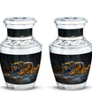Hunger Tiger Black Cremation Urn - Urns For Human Ashes Large Adult