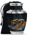 Hunger Tiger Black Cremation Urn - Urns For Human Ashes Large Adult