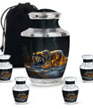 Hunger Tiger Black Cremation Urn - Urns For Human Ashes Large Adult