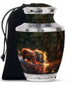 Black Tiger Cremation Urn with Artistic Design - Unique Urn for Ashes