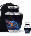 Blue Tiger Design Cremation Urn - Large Urns For Female & Male