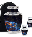 Blue Tiger Design Cremation Urn - Large Urns For Female & Male