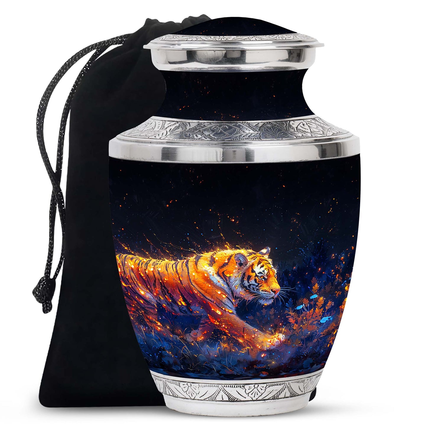 Personalized Tiger Cremation Urn for Mom - 10-inch, 200 cu in - Yatskia