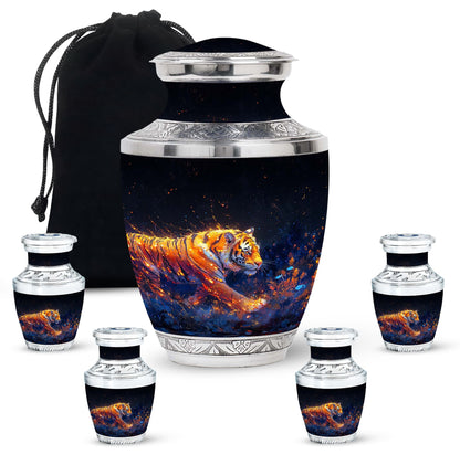 Personalized Tiger Cremation Urn for Mom - 10-inch, 200 cu in - Yatskia